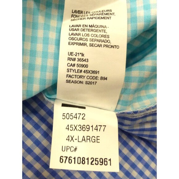 NWT Izod Colorblock Gingham Button Down Shirt Preppy Casual Summer Mens 4XL - Picture 14 of 15